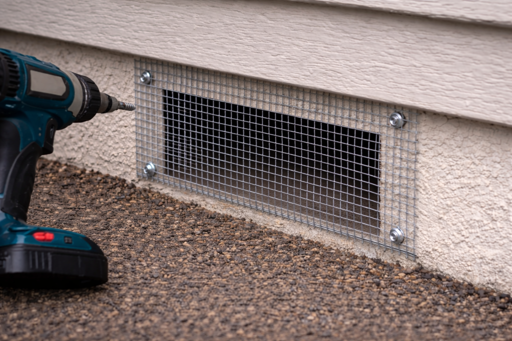 Rodent-proofing-a-foundation-vent